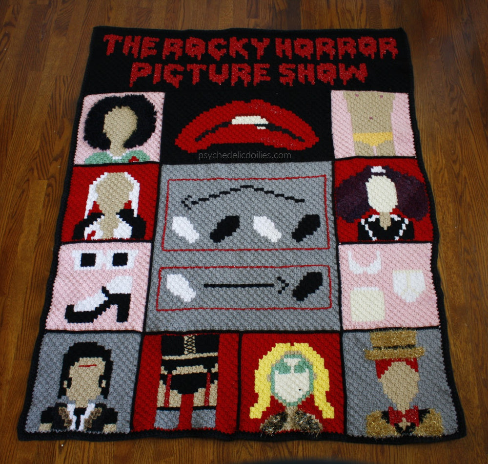 Rocky Horror Blanket Crochet Pattern Psychedelic Doilies