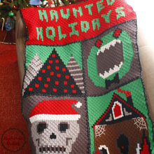 Load image into Gallery viewer, Haunted Holidays Blanket Crochet Pattern