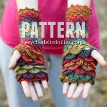 Load image into Gallery viewer, Dragon Gloves Crochet Pattern