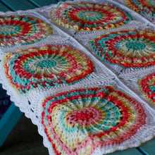 Load image into Gallery viewer, Rainbow Mandala Squares Baby Blanket Pattern