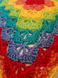 Rainbow Shells Pillow Cover Crochet Pattern
