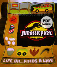 Load image into Gallery viewer, Jurassic Park Blanket Crochet Pattern