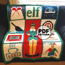 Load image into Gallery viewer, Elf Christmas Blanket Crochet Pattern